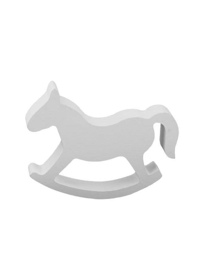 Wooden Rocking Horse Table Decoration Centerpiece Ornament White