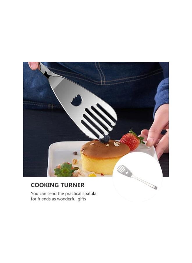 Slotted Fish Spatula Stainless Steel Wide Thin Kitchen Cooking Spatula Steak Turner Curved Spatula for Grilling Frying Cooking