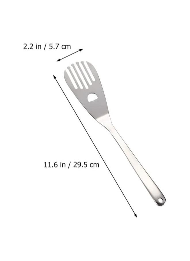 Slotted Fish Spatula Stainless Steel Wide Thin Kitchen Cooking Spatula Steak Turner Curved Spatula for Grilling Frying Cooking