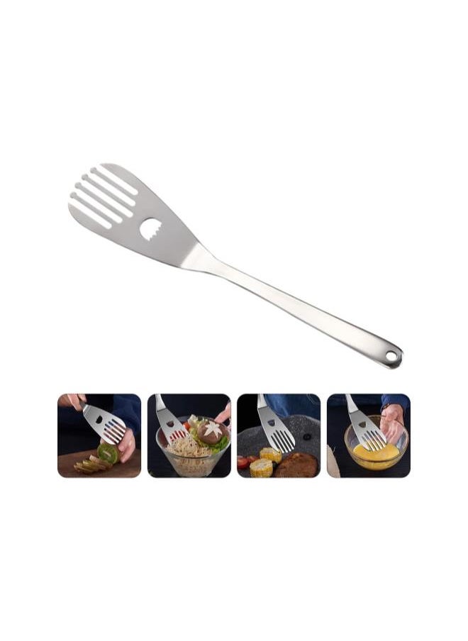 Slotted Fish Spatula Stainless Steel Wide Thin Kitchen Cooking Spatula Steak Turner Curved Spatula for Grilling Frying Cooking