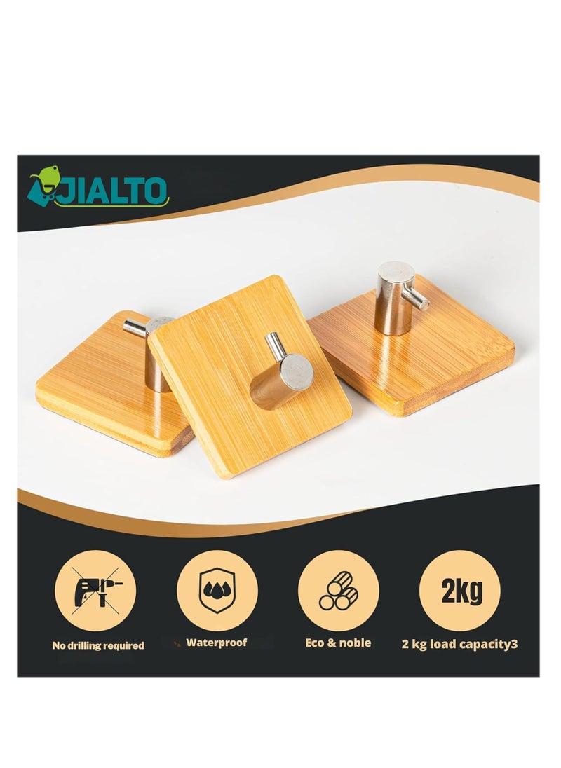 JIALTO Hanging Hooks - 3m Hooks Adhesive Wall Hook, Sticker Hooks for Walls, 4Pcs Hooks for Wall Without Drilling, Coat Hook, Robe Hook, Door Hanger for Bathroom Bedroom Kitchen Hotel Pool