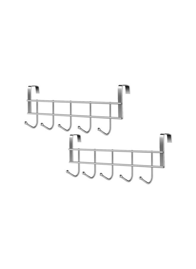 2pcs Stainless Steel Heavy Duty Door Hanger Towel/Coat Hook Wall- Mounted Coat Rack for Hanging Coats Clothes Hats