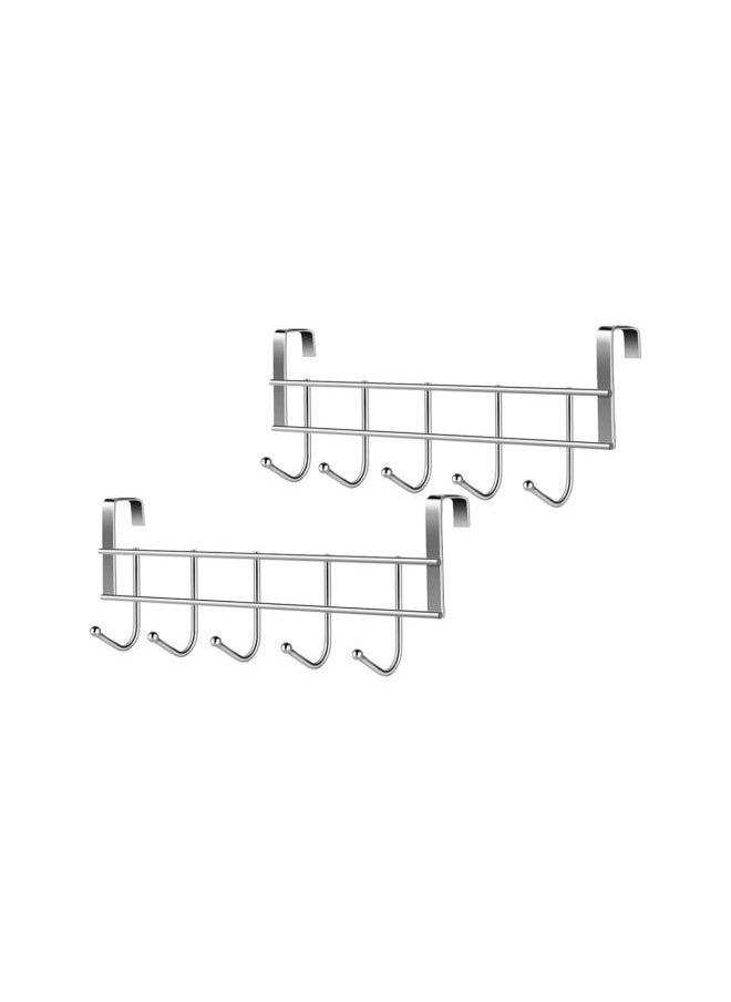 2pcs Stainless Steel Heavy Duty Door Hanger Towel/Coat Hook Wall- Mounted Coat Rack for Hanging Coats Clothes Hats