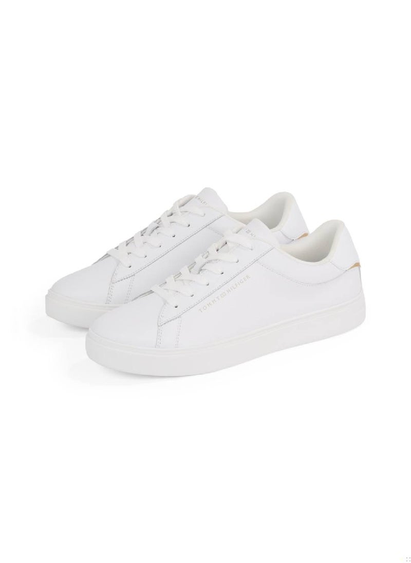 Women's Essential Court Trainers - Leather, White