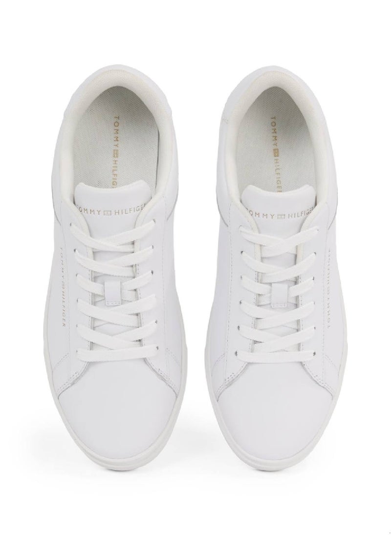 Women's Essential Court Trainers - Leather, White