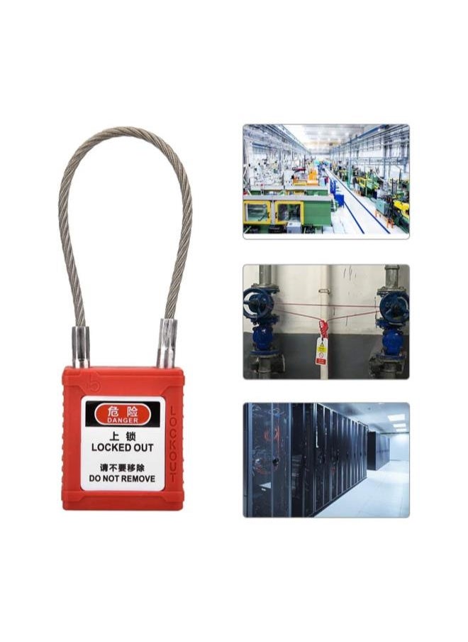 Lockout Tagout Safety Padlock, Safe and Durable Lockout Tagout Locks, Safety Padlock Engineering Non Conductive Lock Long Body Safety Padlock Red