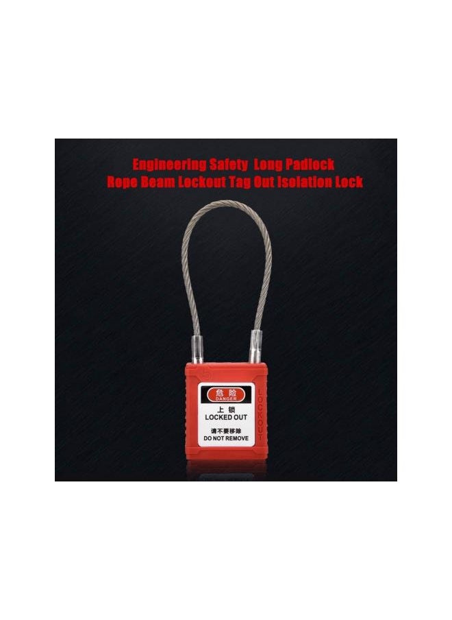 Lockout Tagout Safety Padlock, Safe and Durable Lockout Tagout Locks, Safety Padlock Engineering Non Conductive Lock Long Body Safety Padlock Red