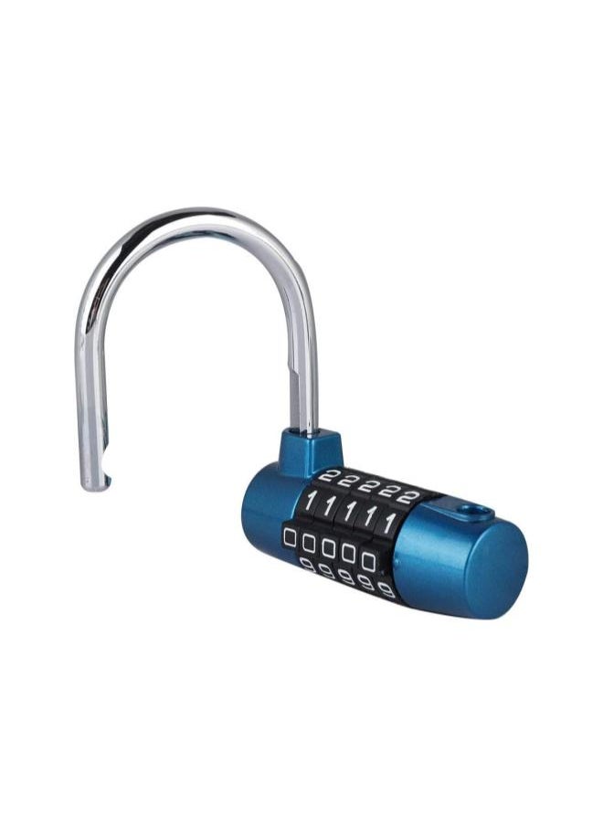 5 Digit Padlock, Zinc Alloy Code Lock U shaped Door Combination Lock for Gym, School Employee Locker Blue