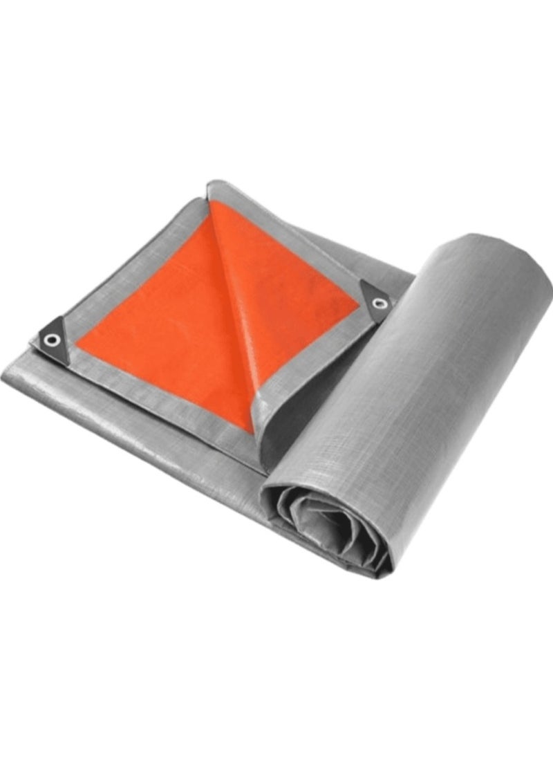 Heavy-Duty Orange/Silver Tarpaulin Sheet, Waterproof, UV-Resistant, Tear-Proof, Multipurpose Cover for Outdoor Protection, Camping, Construction, Trucks, Boats, and Furniture – Various Sizes Available