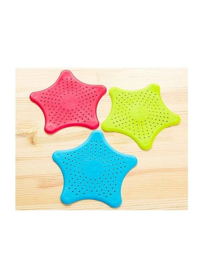 3-Piece Star Shape Sink Strainer Blue/Red/Green