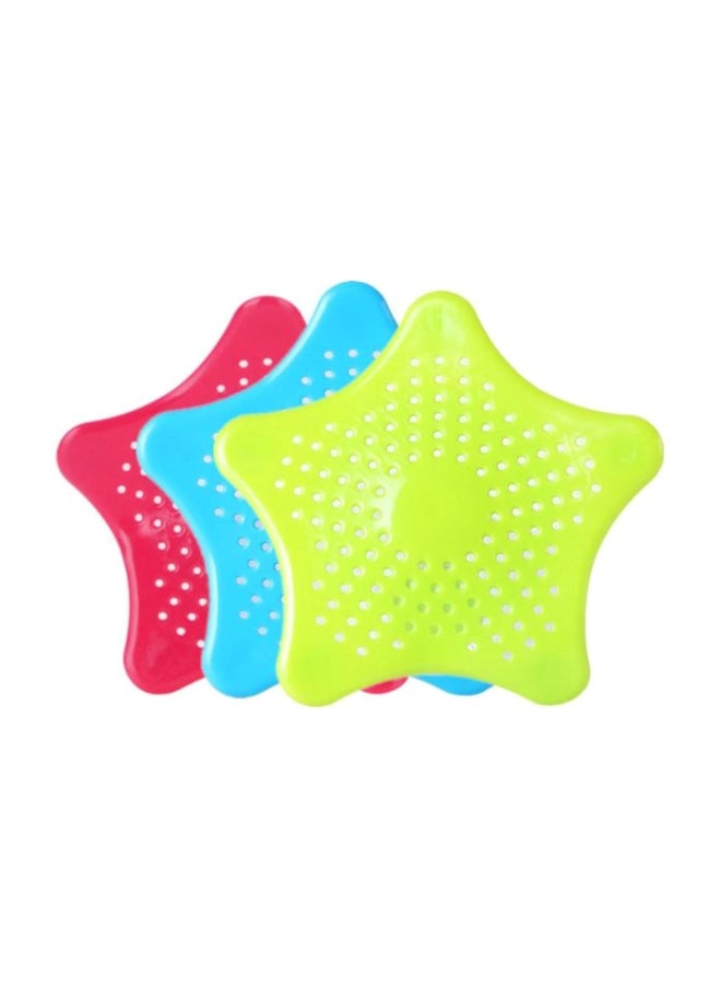 3-Piece Star Shape Sink Strainer Blue/Red/Green