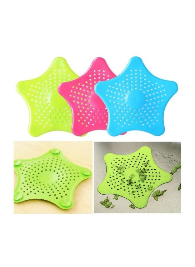 3-Piece Star Shape Sink Strainer Blue/Red/Green