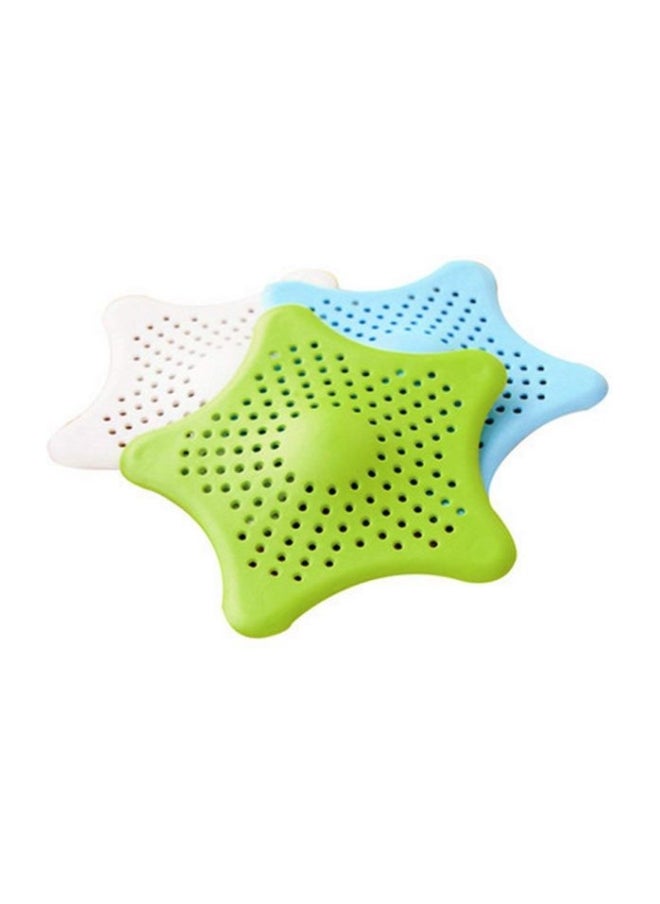 3-Piece Silicone Drain Strainer Green/White/Blue