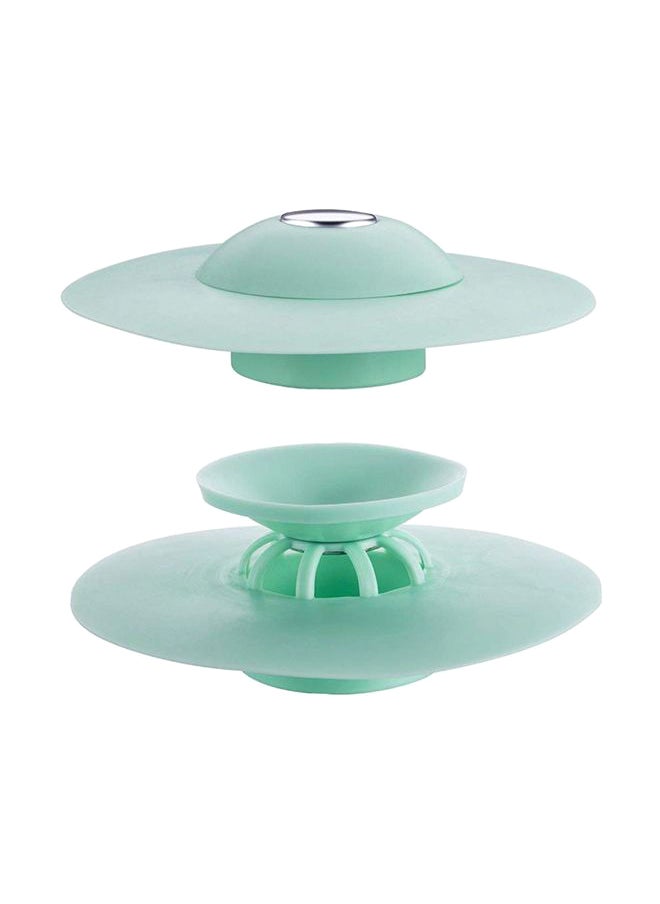 2-Piece Portable Drain Stopper Set Green 3.2 x 10cm