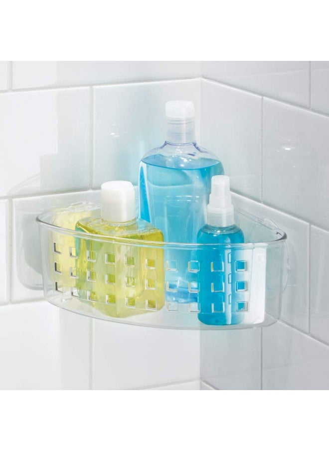 iDesign Plastic Corner Shower Caddy and Bathroom Organizer Basket with Suction Cups 9