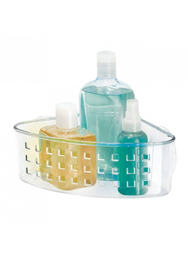 iDesign Plastic Corner Shower Caddy and Bathroom Organizer Basket with Suction Cups 9