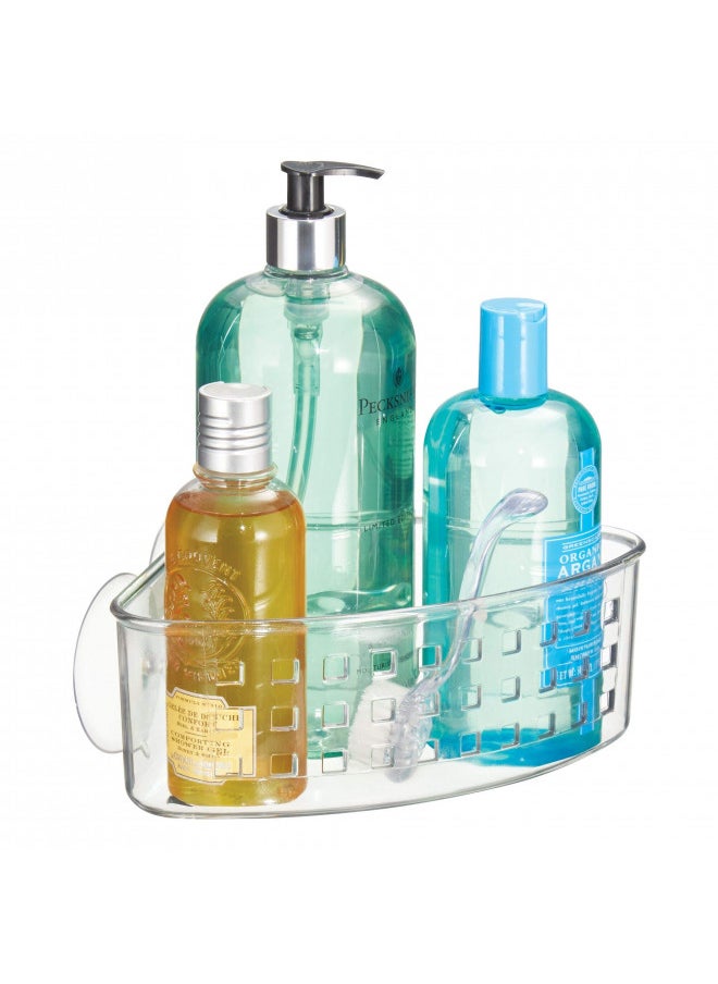 iDesign Plastic Corner Shower Caddy and Bathroom Organizer Basket with Suction Cups 9