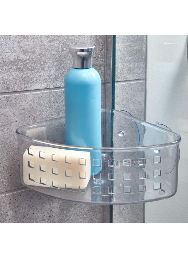 iDesign Plastic Corner Shower Caddy and Bathroom Organizer Basket with Suction Cups 9