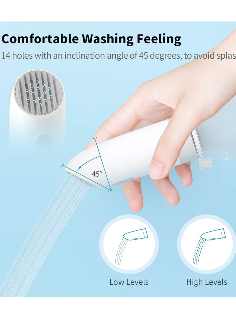 Electric Portable Travel Bidet | Rechargeable Handheld Personal Hygiene Sprayer | 350ml Mini Jet Spray with 4 Modes | Waterproof Travel-Friendly Bidet for Family Hygiene & Postpartum Care