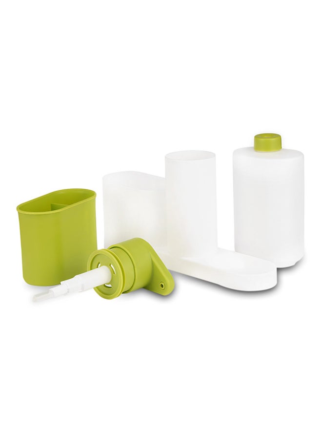 Multifunctional Bathroom Storage Device White/Green 27 x 6 x 16cm