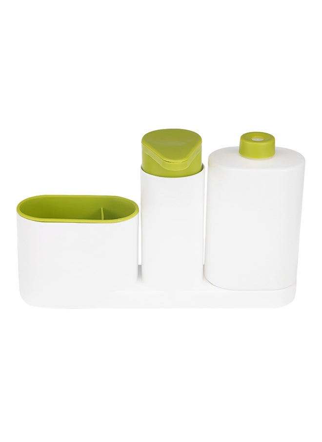 Multifunctional Bathroom Storage Device White/Green 27 x 6 x 16cm