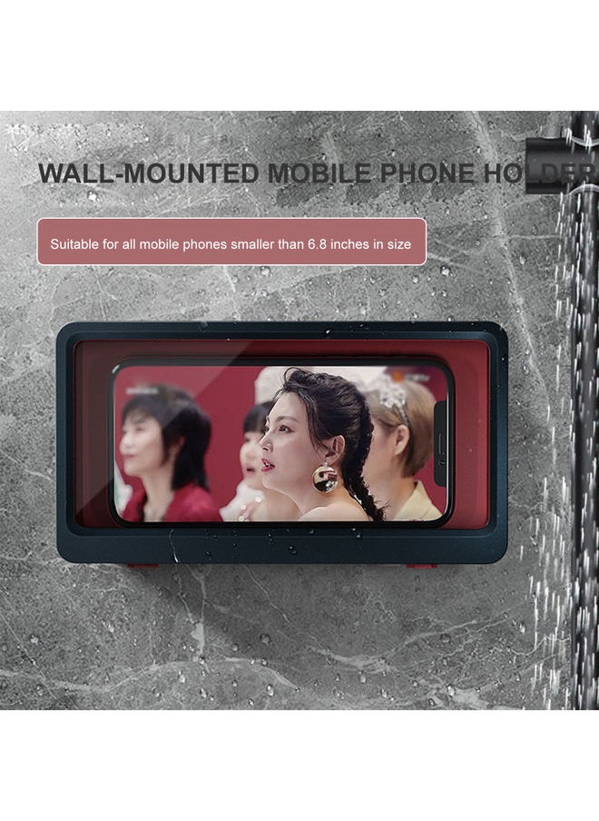 Waterproof Wall-Mounted Cell Phone Holder Case With Touch Screen Self Adhesive White 20x3x11cm