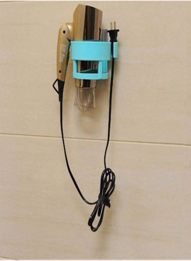 Wall Mounted Bathroom Hair Dryer Holder Blue