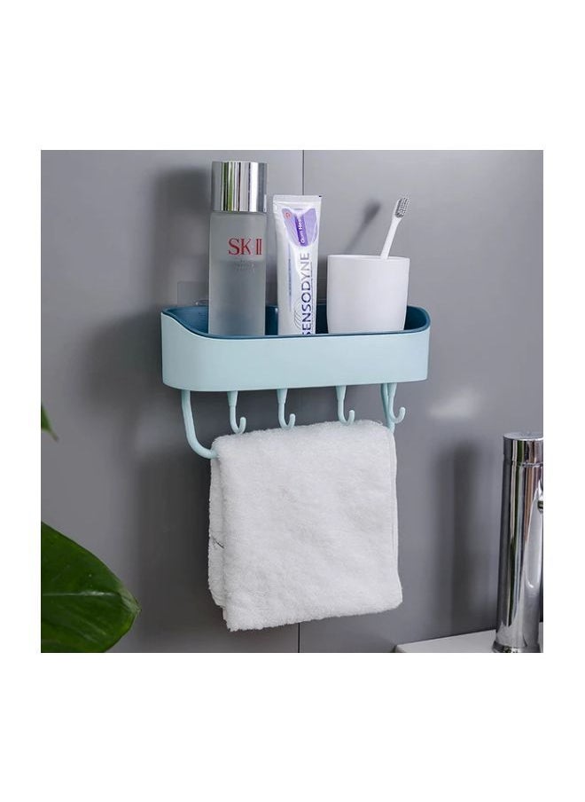 Qiangtie Wall Mounted Storage Rack With Integrated Hook Blue One Size