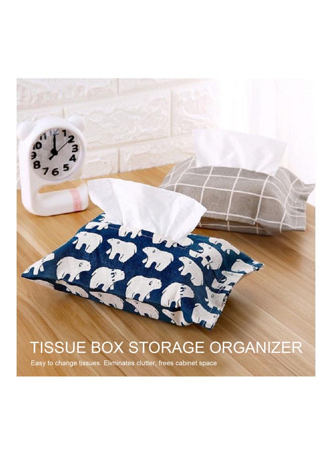 Tissue Box Cover Blue/White 7.08x11.02inch