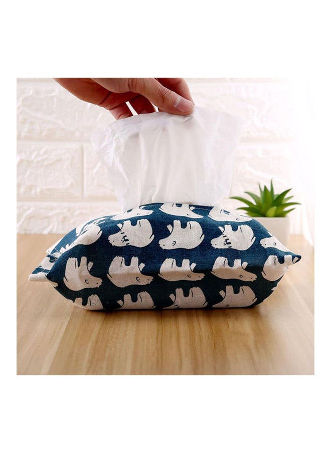 Tissue Box Cover Blue/White 7.08x11.02inch