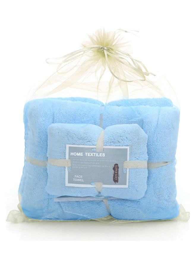 2-Piece Soft Comfortable Microfiber Towel Set Blue 25 x 10 x 25cm