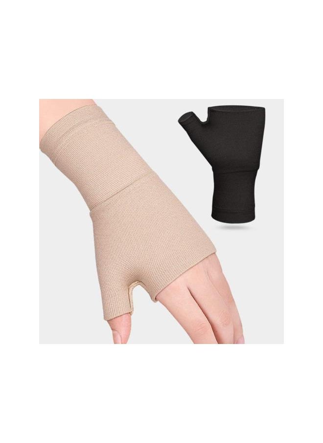 1 Pair Wrist Thumb Support Sleeve Arthritis Compression Gloves Fingerless Sports Wrist Brace for Arthritis Carpal Tunnel Therapy Wrist Pain Relief Heat Effect L