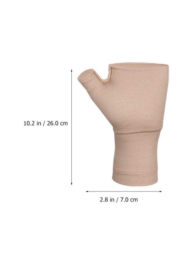 1 Pair Wrist Thumb Support Sleeve Arthritis Compression Gloves Fingerless Sports Wrist Brace for Arthritis Carpal Tunnel Therapy Wrist Pain Relief Heat Effect M