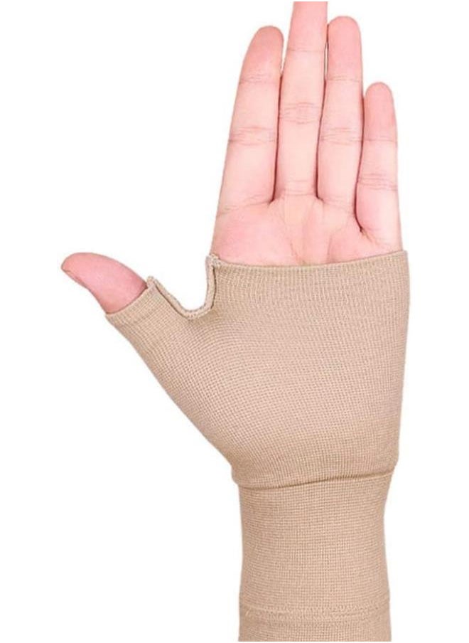 1 Pair Wrist Thumb Support Sleeve Arthritis Compression Gloves Fingerless Sports Wrist Brace for Arthritis Carpal Tunnel Therapy Wrist Pain Relief Heat Effect XL