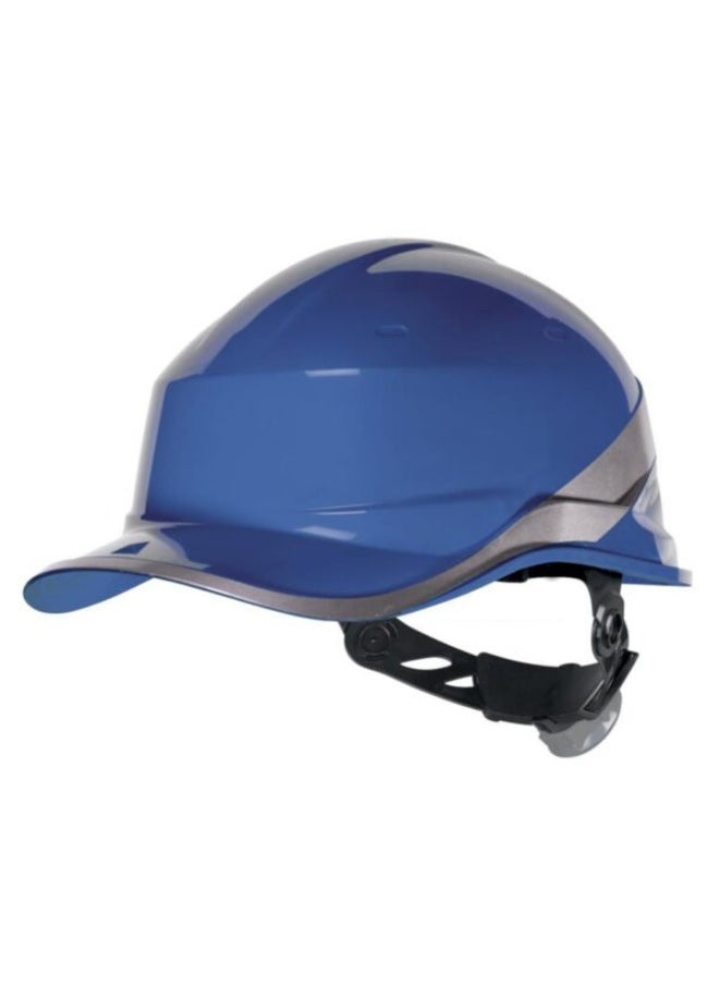 Diamond Safety Helmet with Reflective Strip for Construction & Outdoor Activities | Adjustable Chin Strap & Ratchet Type Adjustment | Lightweight, Comfortable & Durable Hard Hat | Blue