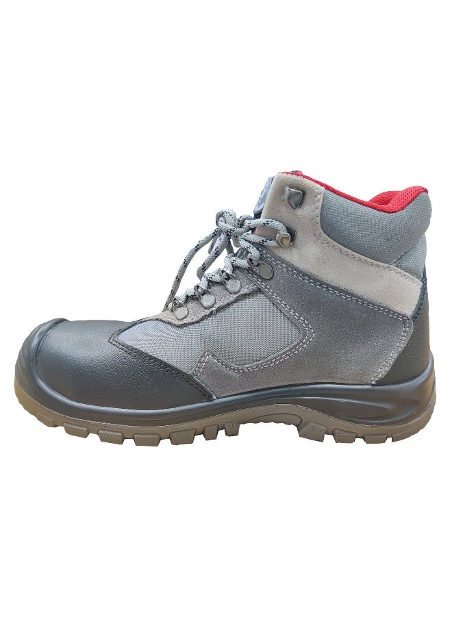 Nylon QA 87 Safety Shoes for Men | Antistatic, Anti-Slip, Water Resistant, Oil & Acid Resistant | Double Density with Steel Toe | Lighweight, Excellent Grip & Comfort | Size-44