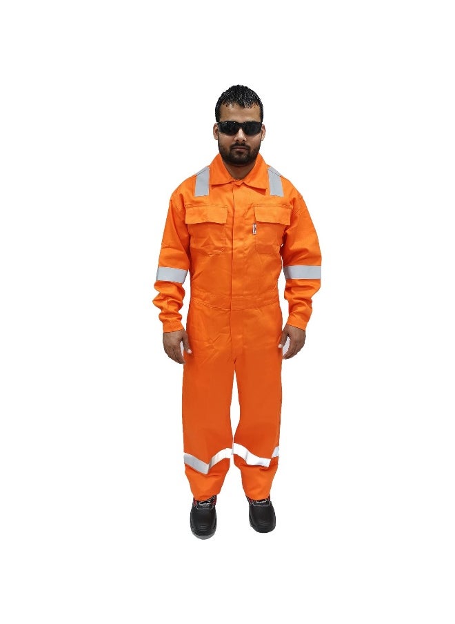 FR Pyrovatex Coverall – Flame-Resistant Protective Workwear for High-Risk Environments, Orange | Size-4XL