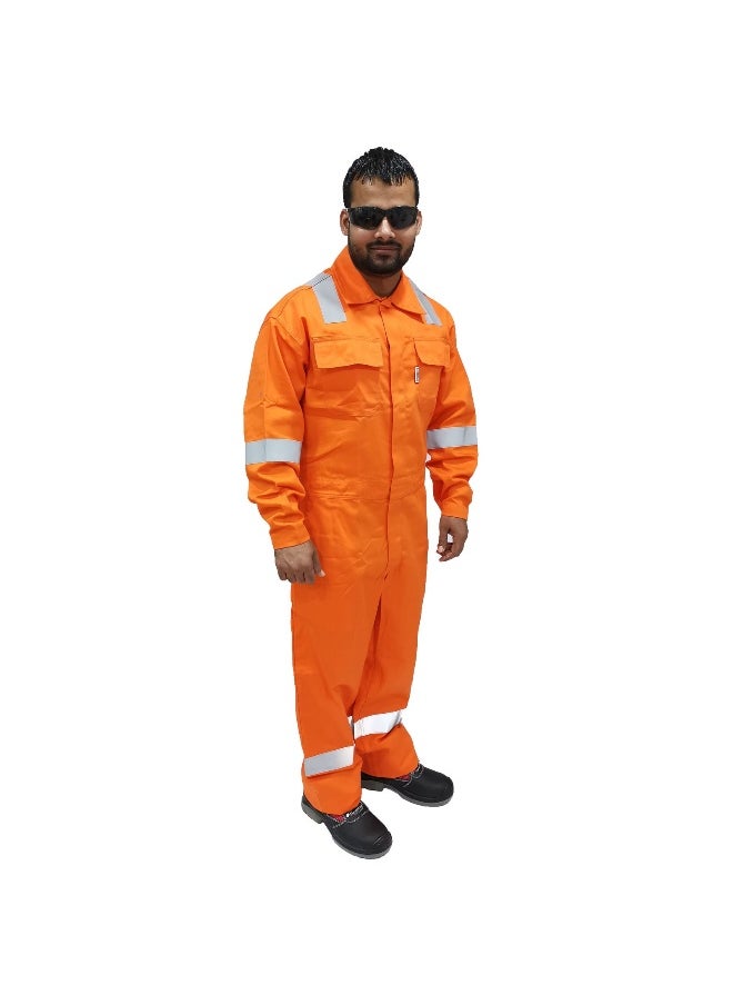 FR Pyrovatex Coverall – Flame-Resistant Protective Workwear for High-Risk Environments, Orange | Size-4XL