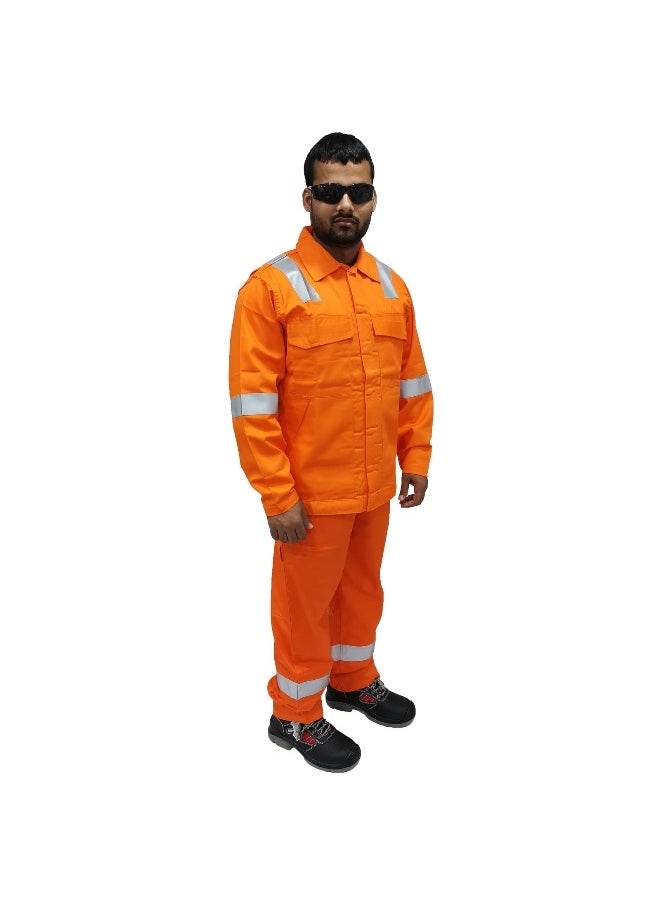 FR Pyrovatex 2-Piece Suit –Flame-Resistant Workwear for High-Heat Environments, Orange | Size -2XL