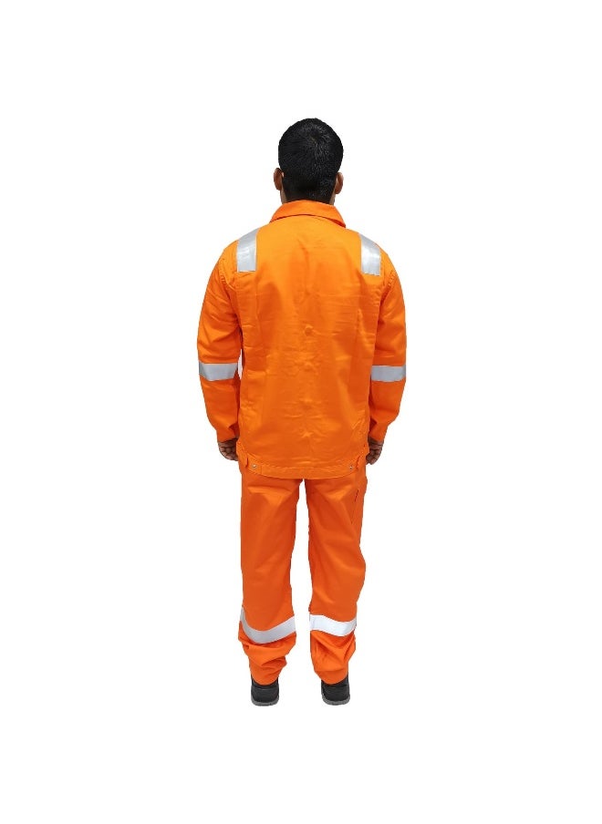 FR Pyrovatex 2-Piece Suit –Flame-Resistant Workwear for High-Heat Environments, Orange | Size -2XL