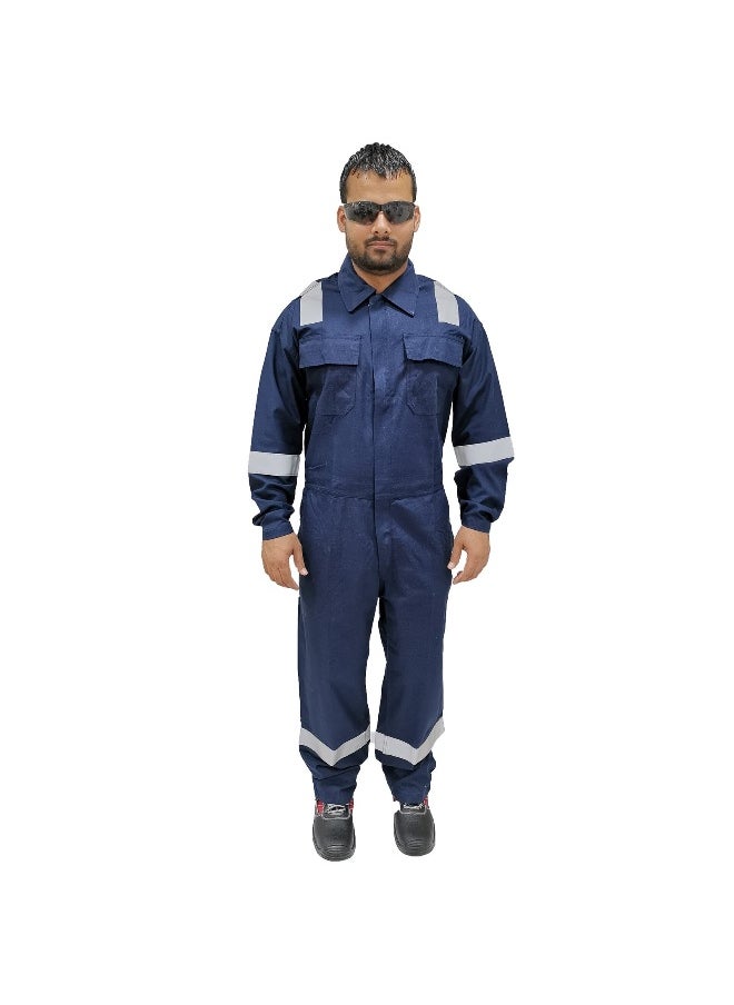 Protex for Multipurpose Use | Durable Cotton-Poly Blend, Full-Sleeve Workwear for Welders Coverall, Industrial | Safety PPE | Unisex Professional Uniform | Navy Blue | Size-3XL