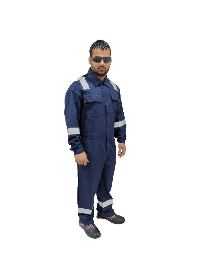 Protex for Multipurpose Use | Durable Cotton-Poly Blend, Full-Sleeve Workwear for Welders Coverall, Industrial | Safety PPE | Unisex Professional Uniform | Navy Blue | Size-3XL