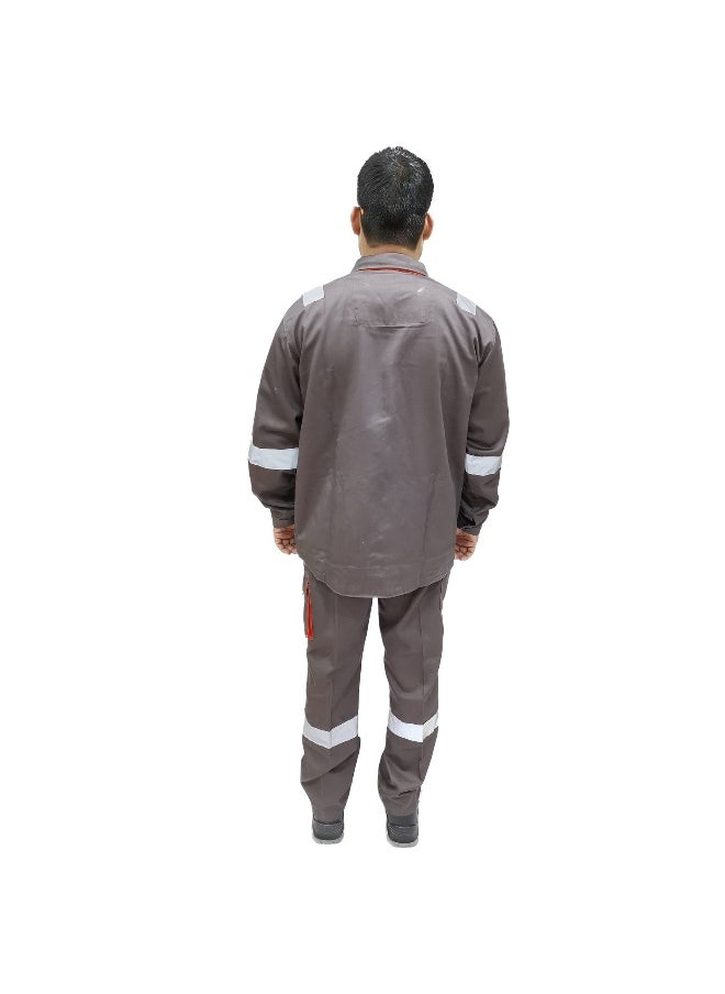 Power Pant and Jacet Protective Workwear Suit – Grey, Durable & Comfortable Workwear – Ideal for Industrial & Construction Use – Size XL