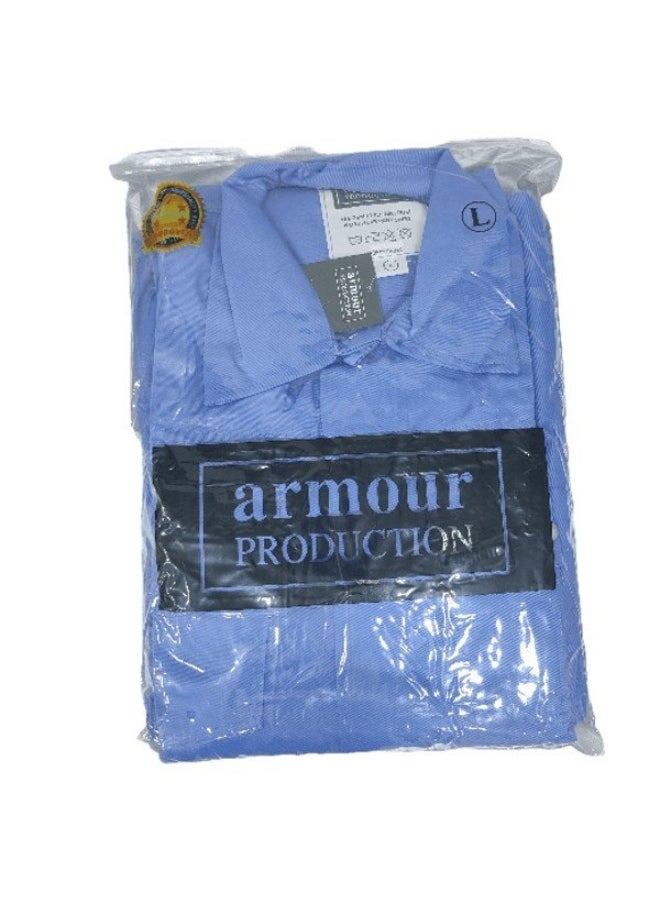 Armour Production Heavy-Duty Protective WorkwearReflective Coverall | Full-Body Industrial Safety Suit & Breathable Fabric for Construction, Manufacturing & Hazardous Environments | Petrol Blue | Size-L