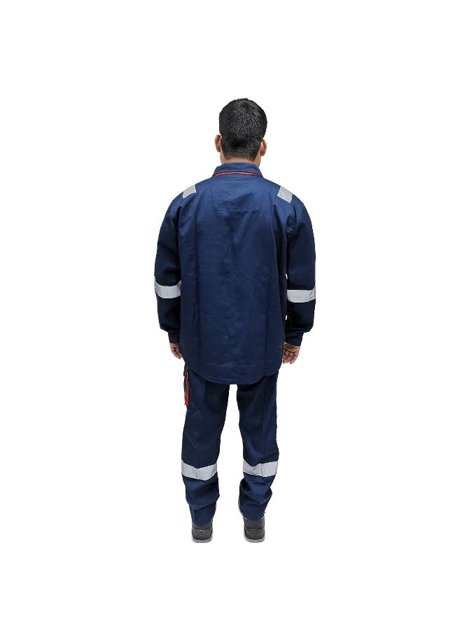 Power Pant and Jacket Protective Workwear Suit – Navy, Durable & Comfortable Workwear – Ideal for Industrial & Construction Use – Size-M