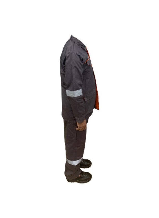 Power European Jacket and Pant Suit Workwear | Durable Workwear for Professional and Industrial Use | Grey | Size-M