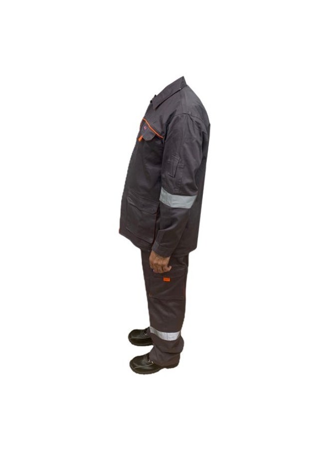 Power European Jacket and Pant Suit Workwear | Durable Workwear for Professional and Industrial Use | Grey | Size-M