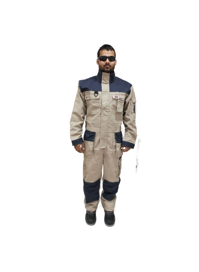 TAHA SAFETY Ripstop Coverall Protective Workwear Coverall | Full-Body Industrial Safety Suit & Breathable Fabric for Construction, Manufacturing & Hazardous Environments | Size-XL