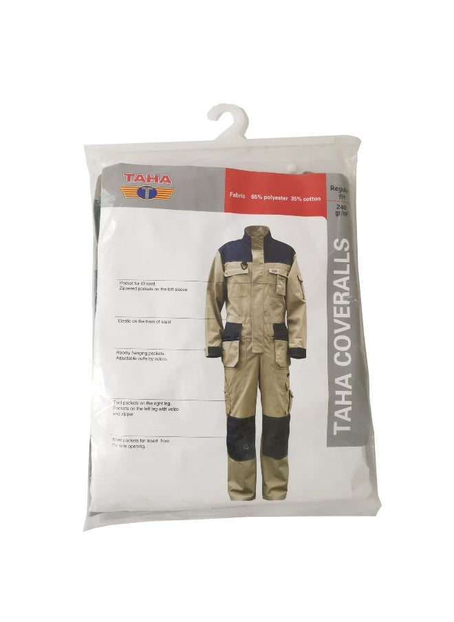 TAHA SAFETY Ripstop Coverall Protective Workwear Coverall | Full-Body Industrial Safety Suit & Breathable Fabric for Construction, Manufacturing & Hazardous Environments | Size-XL