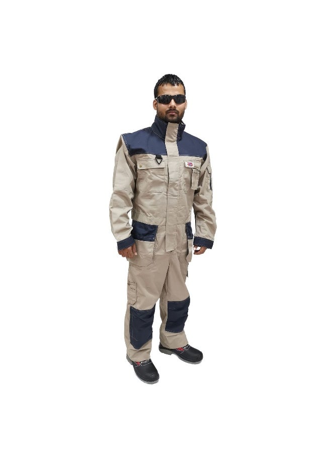 TAHA SAFETY Ripstop Coverall Protective Workwear Coverall | Full-Body Industrial Safety Suit & Breathable Fabric for Construction, Manufacturing & Hazardous Environments | Size-XL